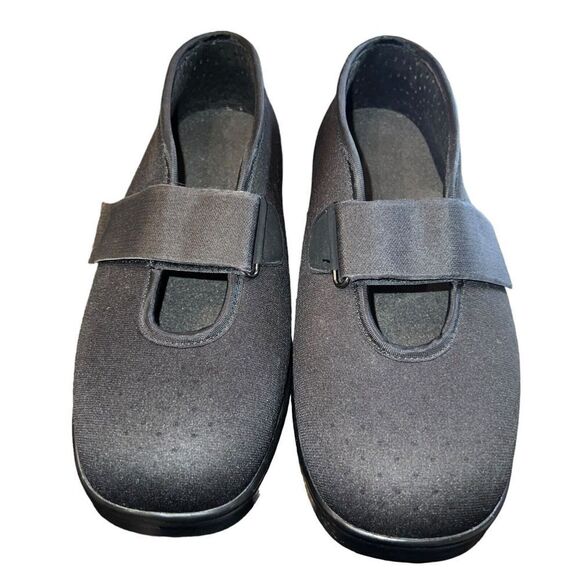 Apex Diabetic Shoes Mens 11 Wide Mary Jane Slip On Ambulator Black Hook Loop - Picture 1 of 6